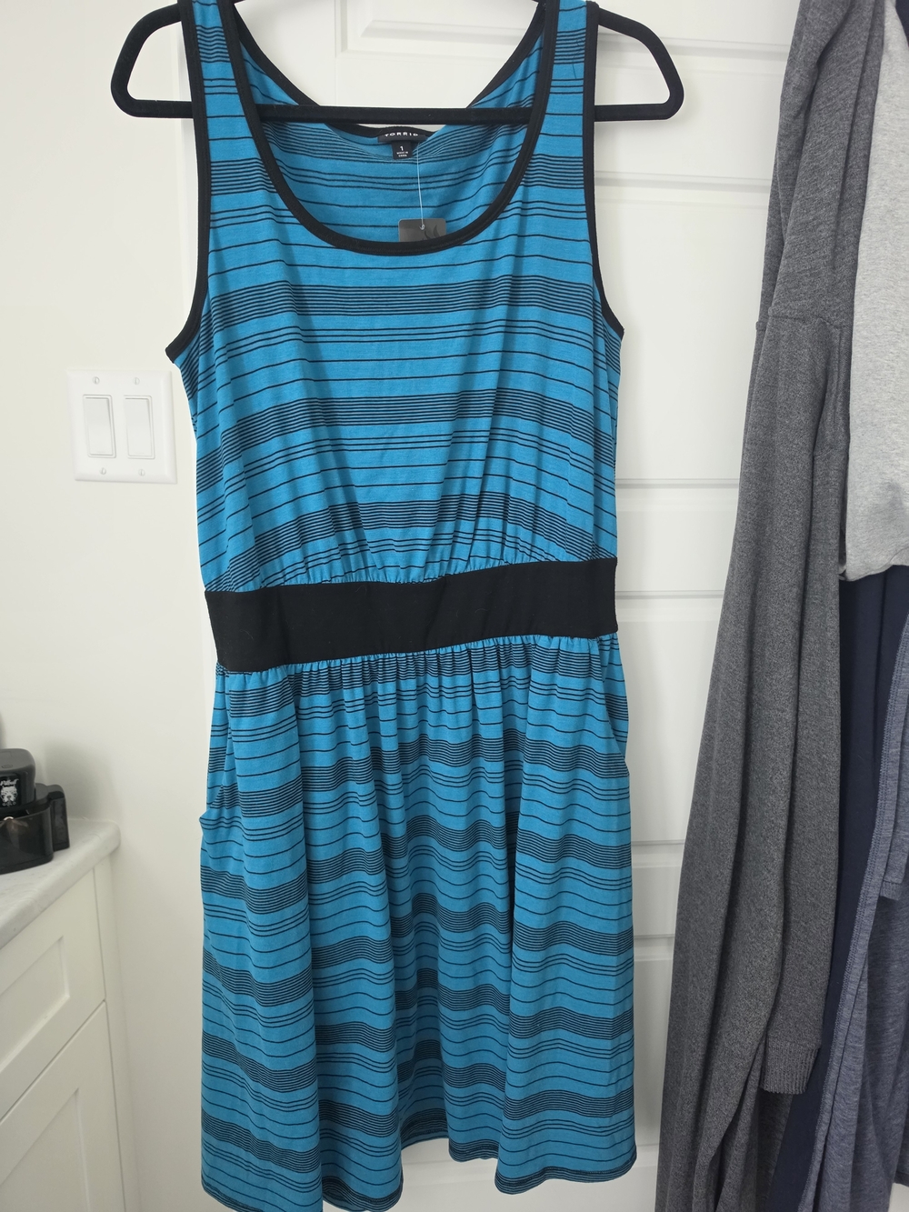 torrid Teal and Black Striped Tank Dress NWT Size 1